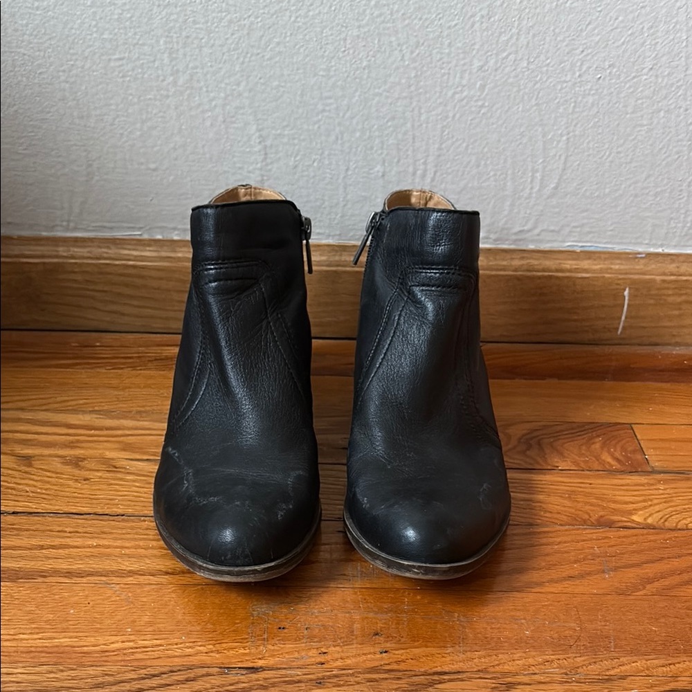 Women's Black Leather Ankle Boots